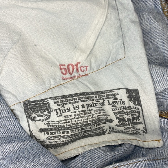 Levi’s 501 CT custom tapered button fly distressed light denim jeans 29 x 32 - Picture 12 of 12